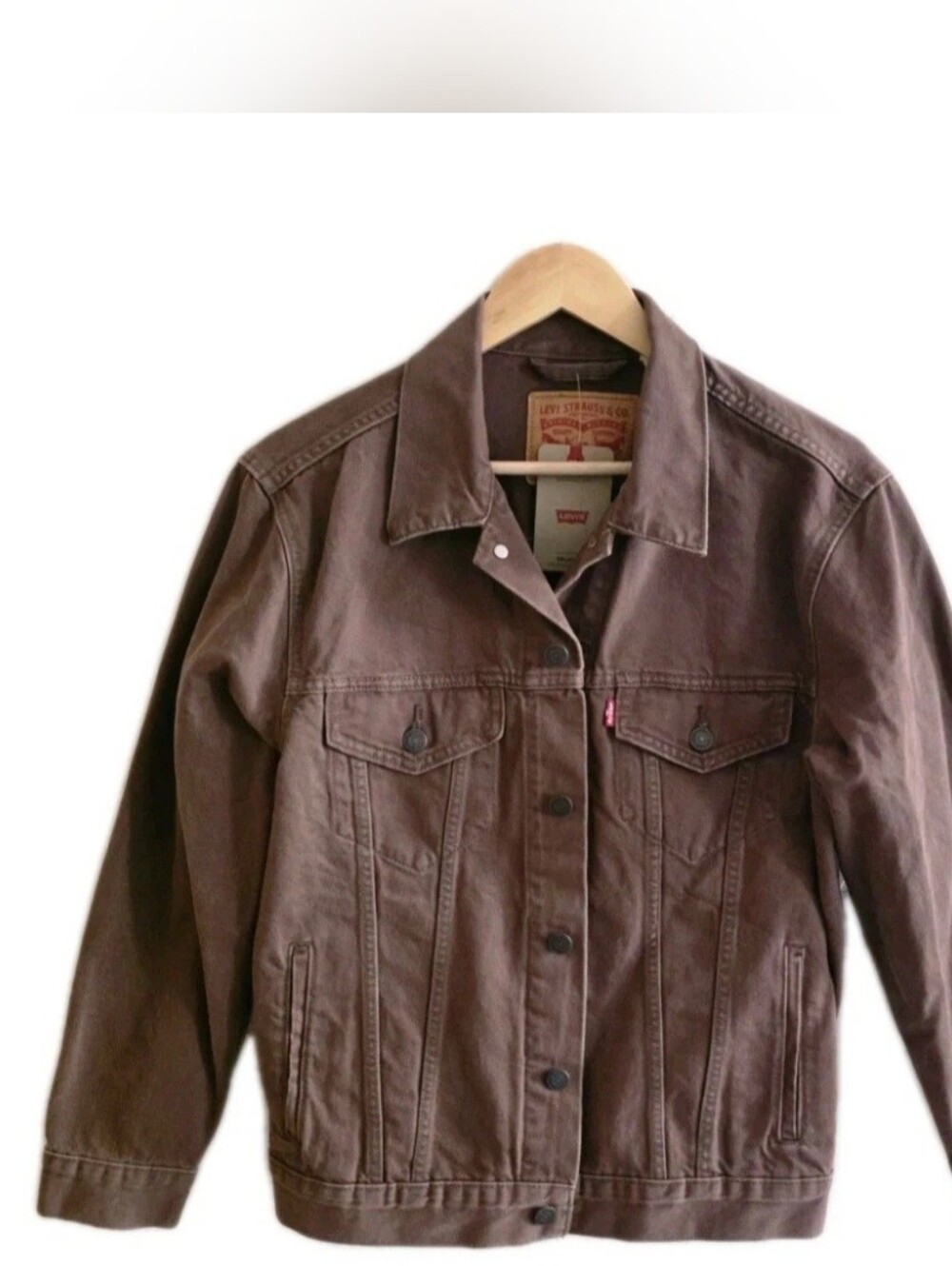 NEW Levi's Men's XS Relaxed Fit Trucker Jacket X-Small Brown Denim NWT